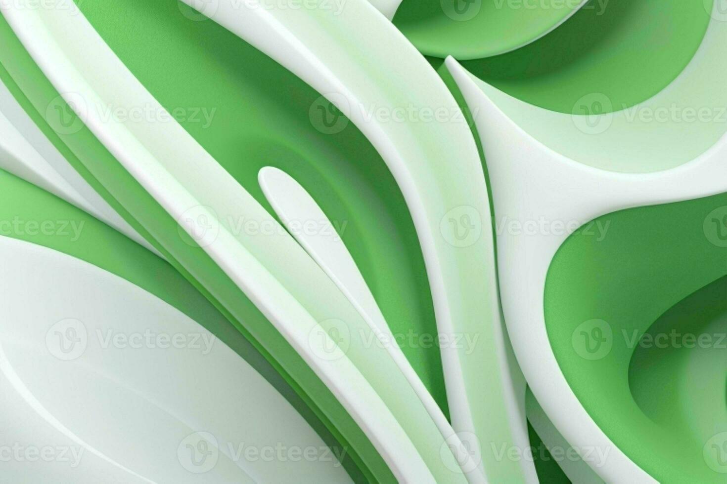 AI generated 3d rendering luxury green and white abstract background. Pro Photo