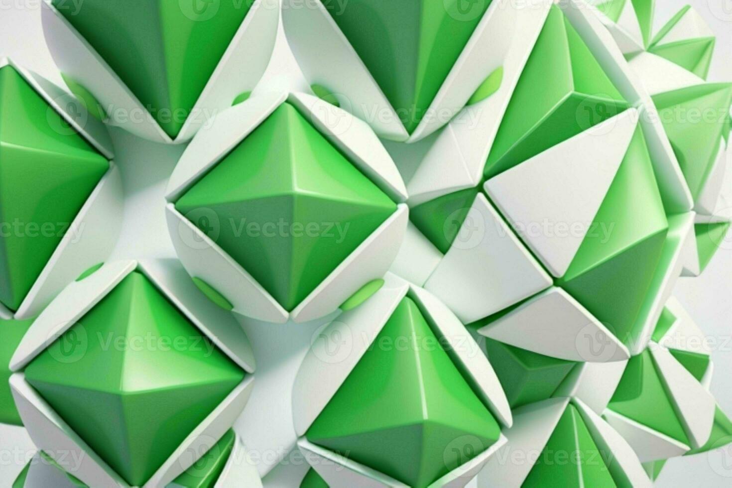 AI generated 3d rendering luxury green and white abstract background. Pro Photo