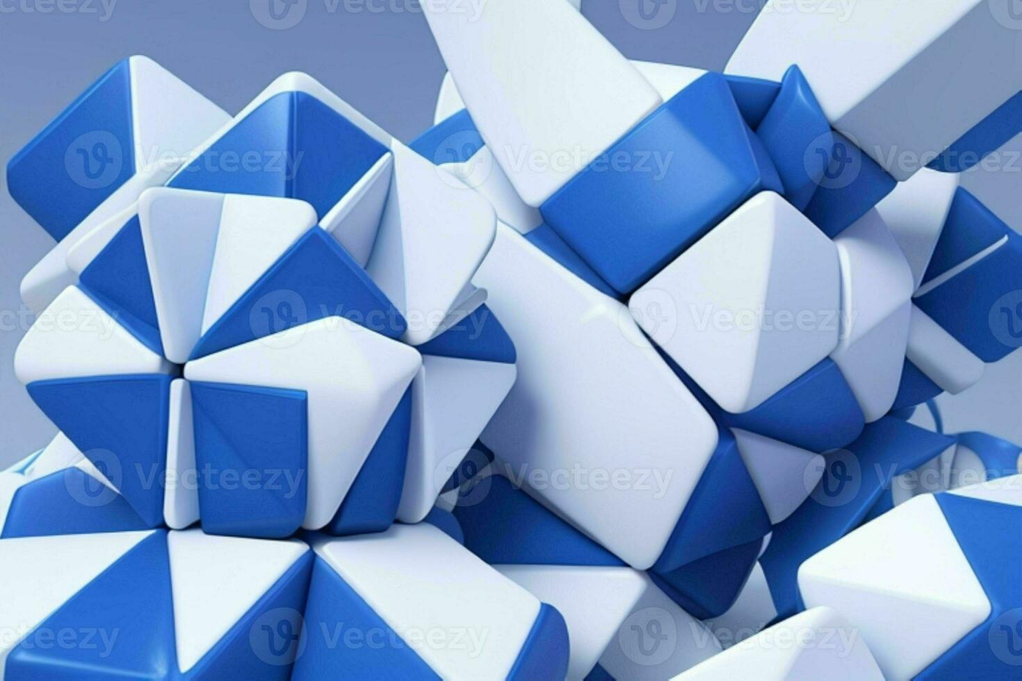 AI generated 3d rendering luxury blue and white abstract background. Pro Photo