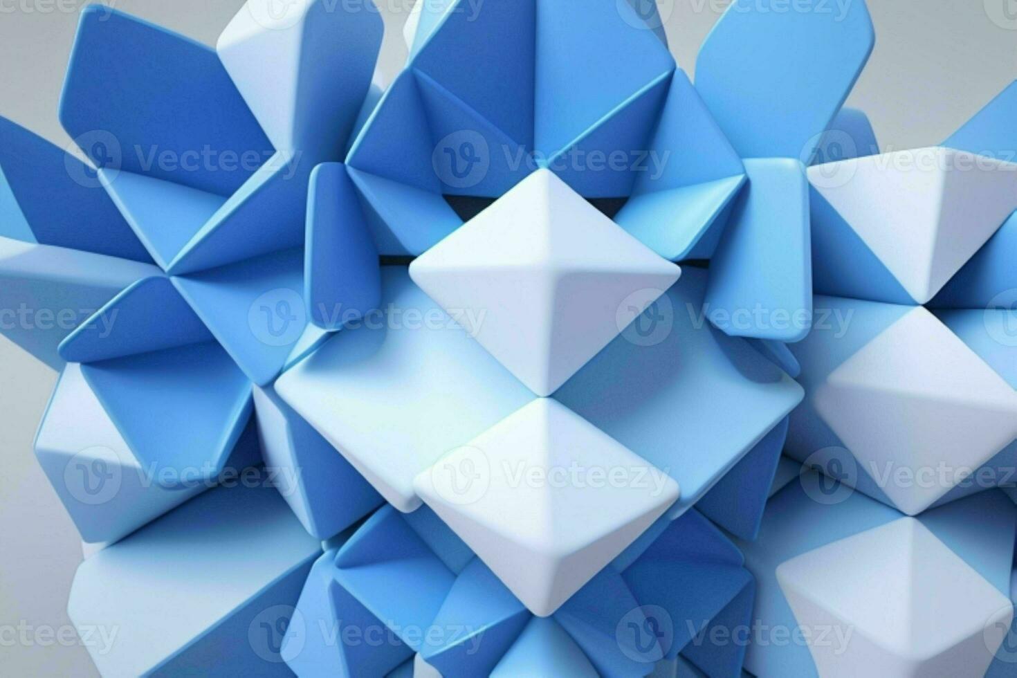 AI generated 3d rendering luxury blue and white abstract background. Pro Photo