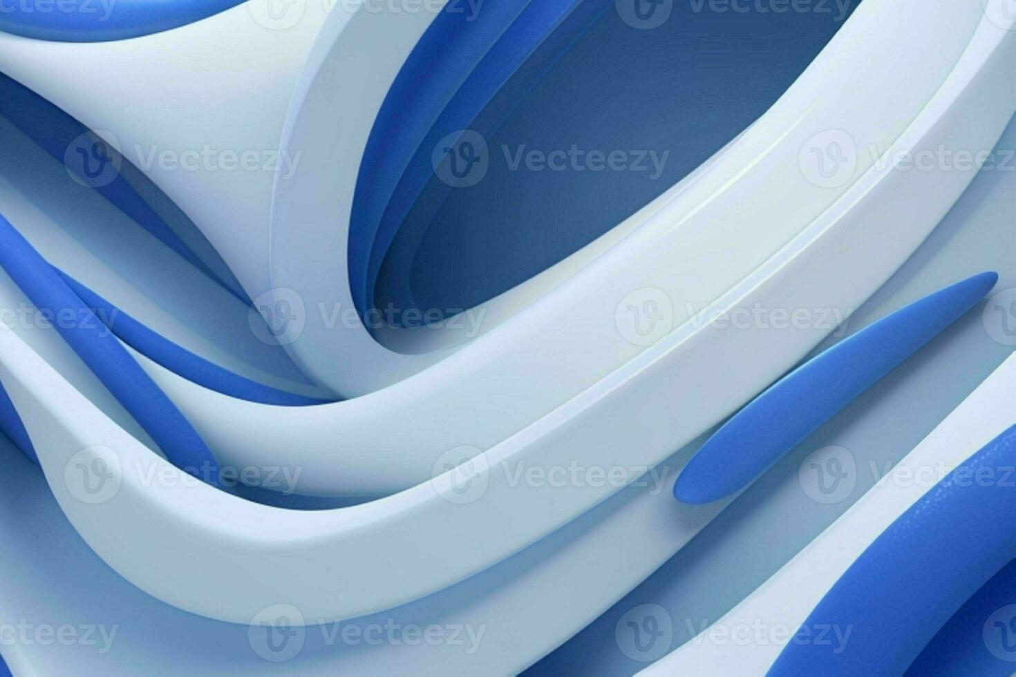 AI generated 3d rendering luxury blue and white abstract background. Pro Photo