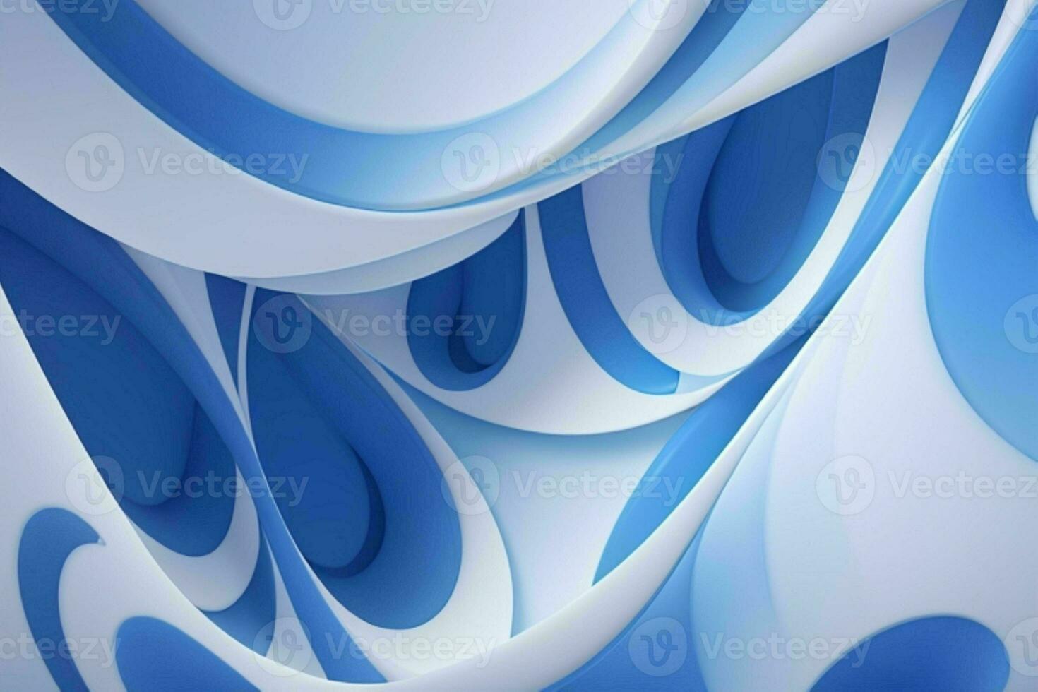 AI generated 3d rendering luxury blue and white abstract background. Pro Photo