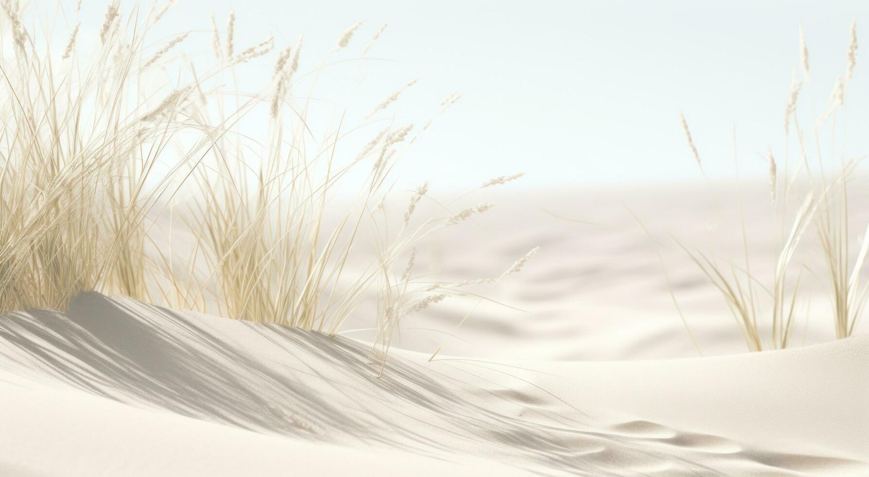 AI generated close up of a beach near some grass and sand photo