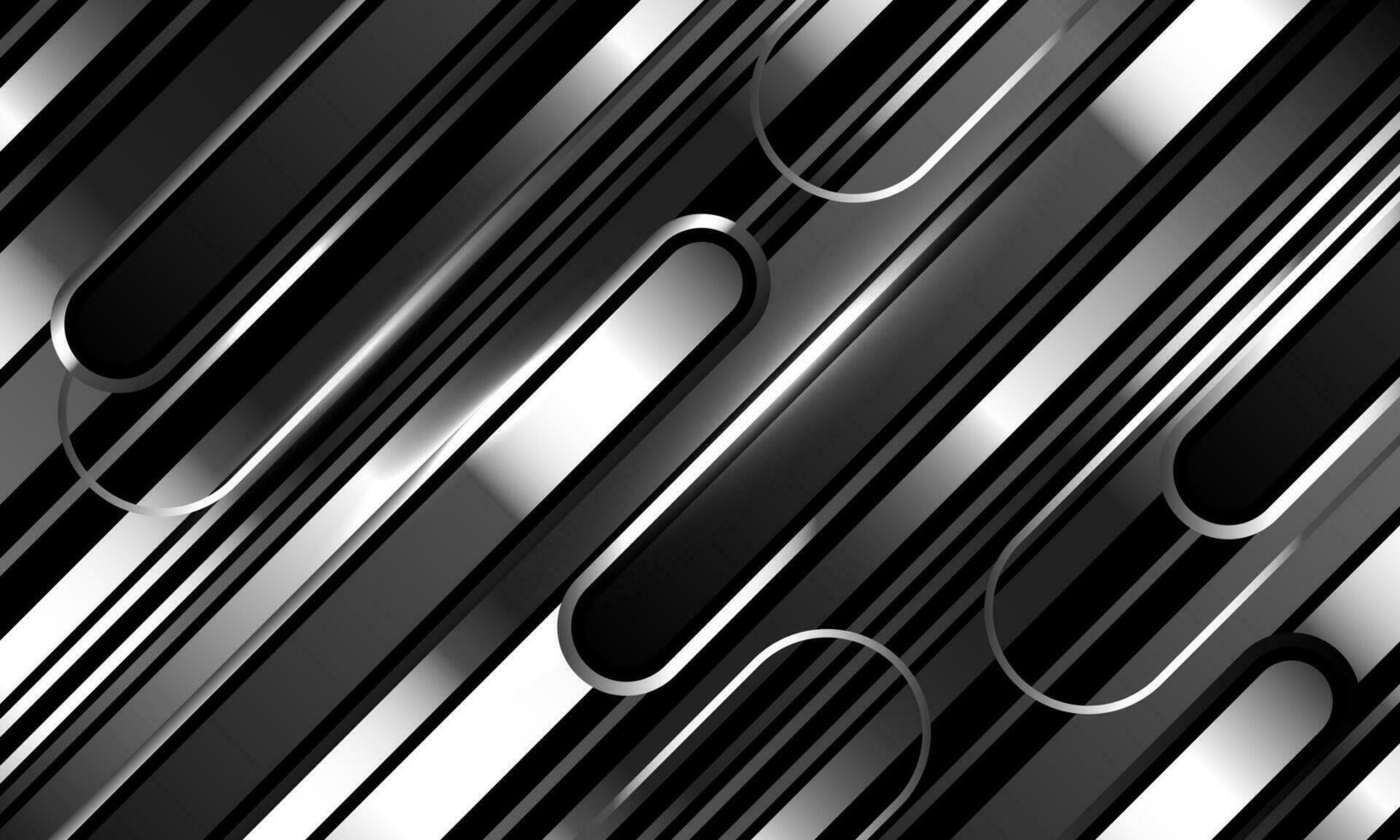 Abstract silver black geometric dynamic overlap design modern luxury futuristic technology creative background vector