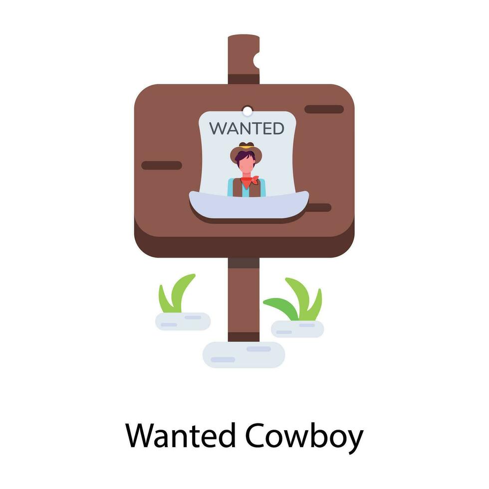 Trendy Wanted Cowboy vector