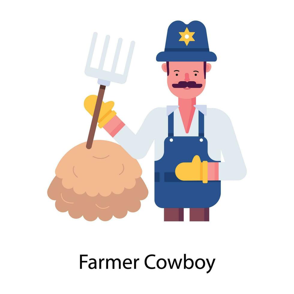 Trendy Farmer Cowboy vector