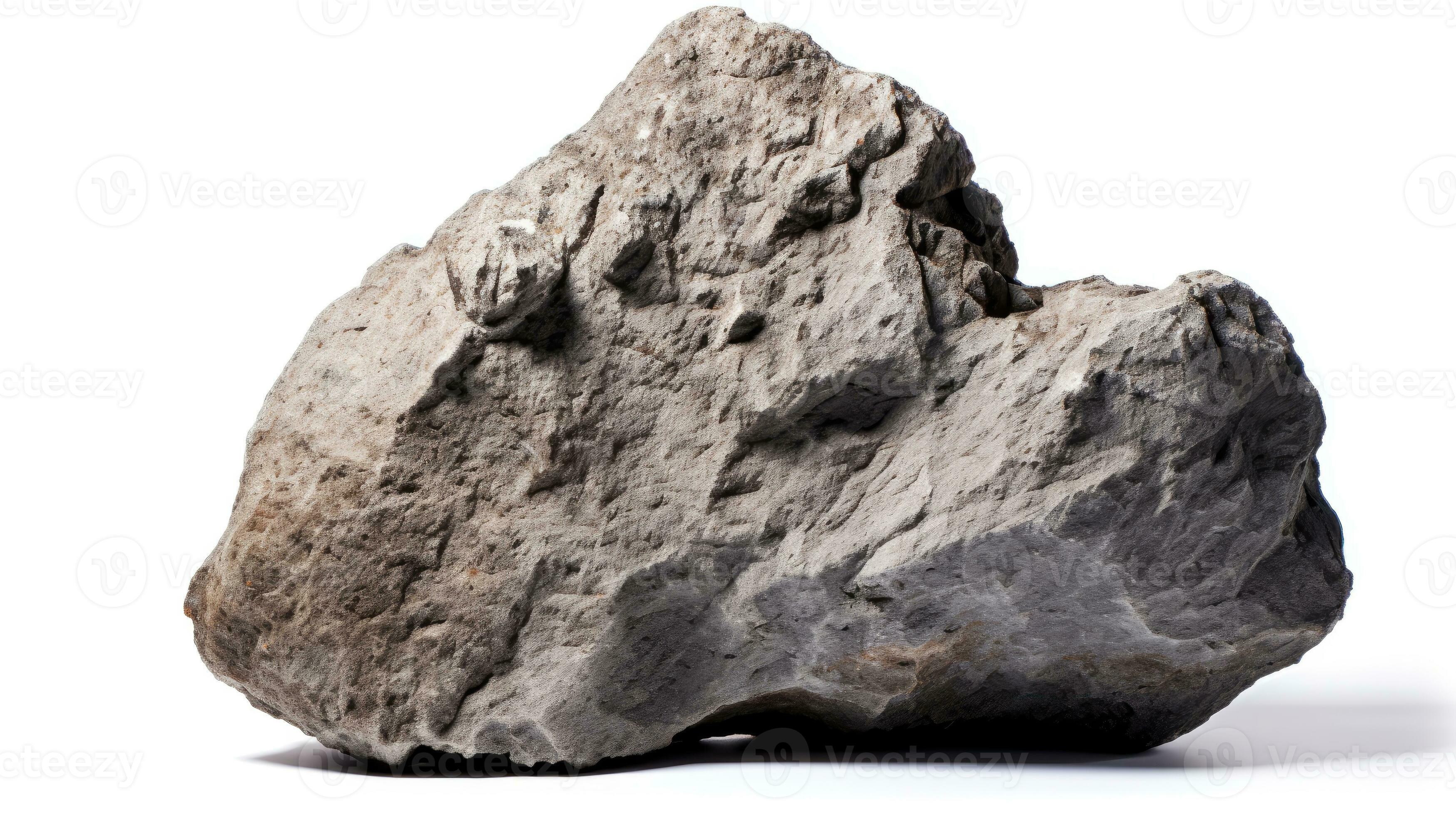 AI generated Porous rock isolated on white background with shadows