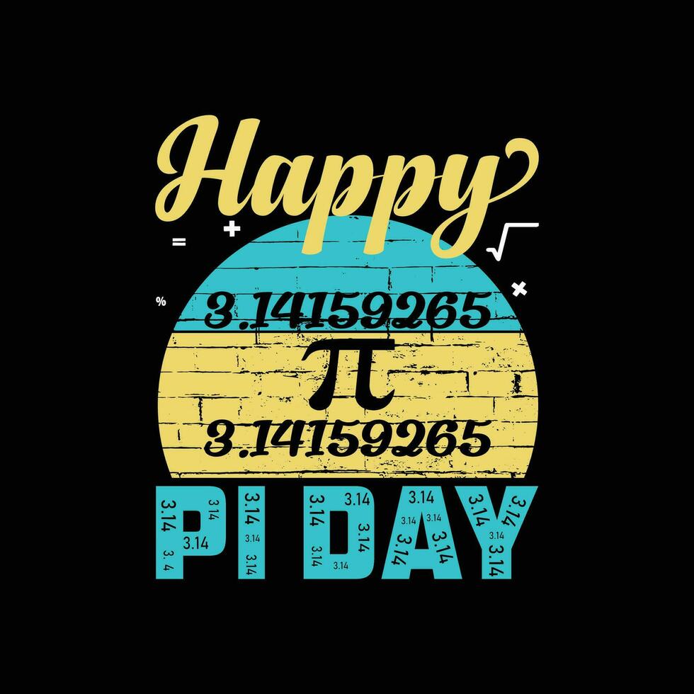 Happy pi day typography t-shirt for print. Vector illustration.