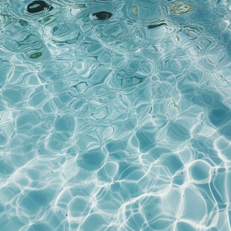 AI generated top view of the surface of swimming pool water photo