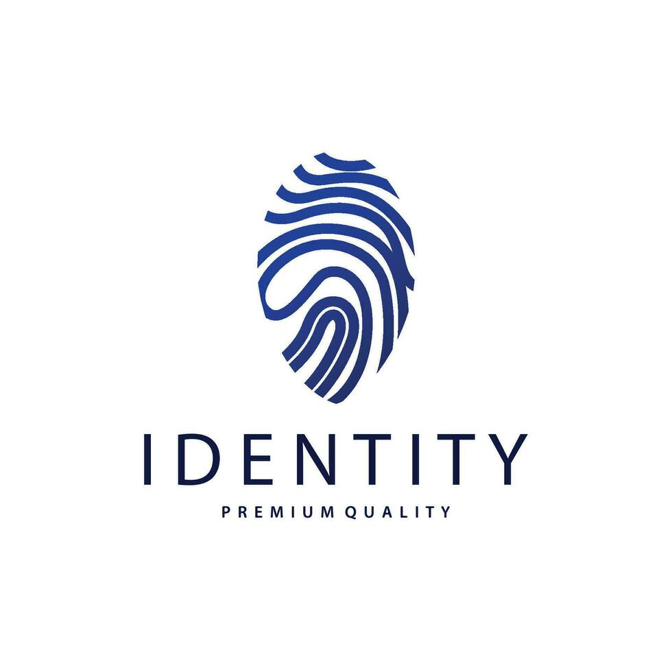 Premium Fingerprint Logo, Human Identity Design Simple Line Model Template Illustration vector