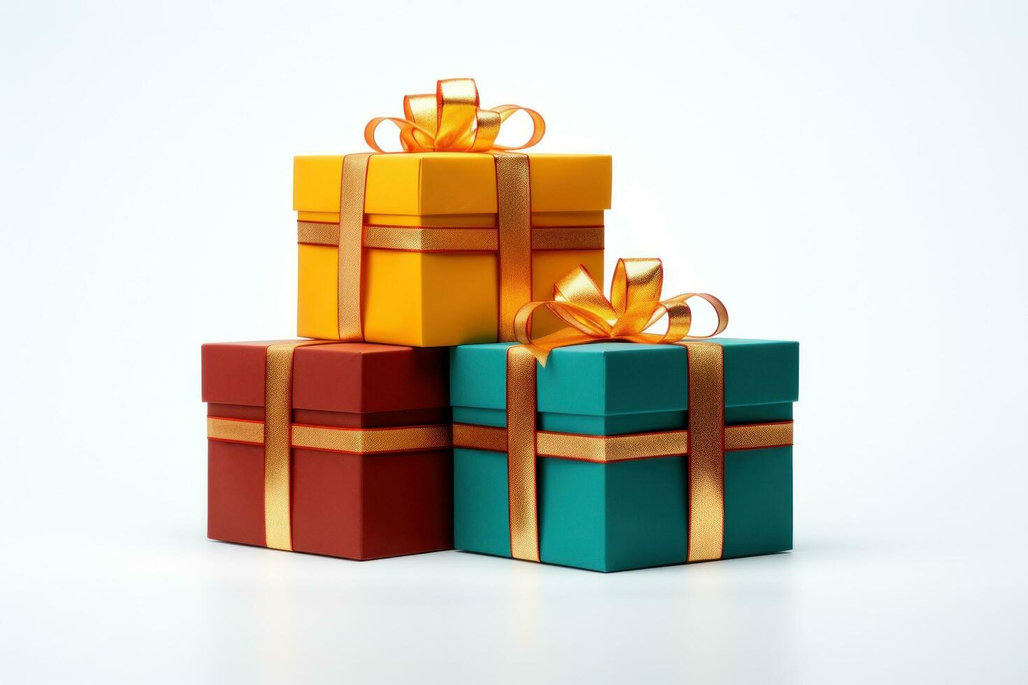 AI generated tiny gift boxes wrapped with fabric photo