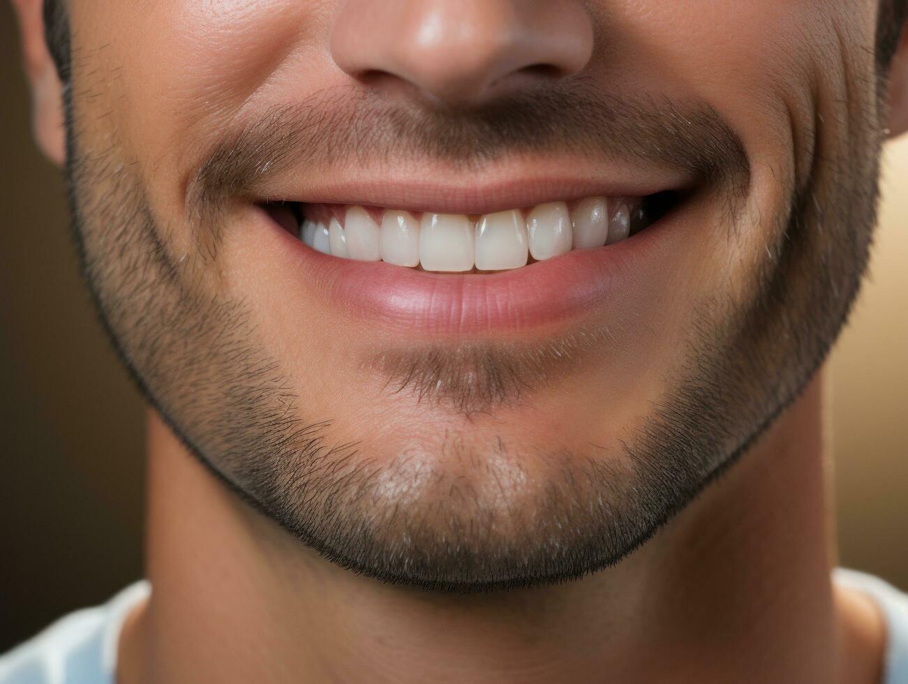 AI generated a man smiling with his teeth well trimmed photo