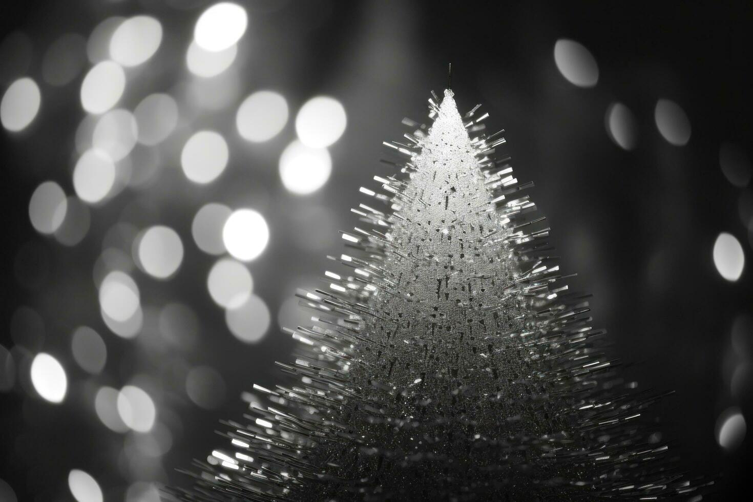 AI generated christmas tree with lights. photo