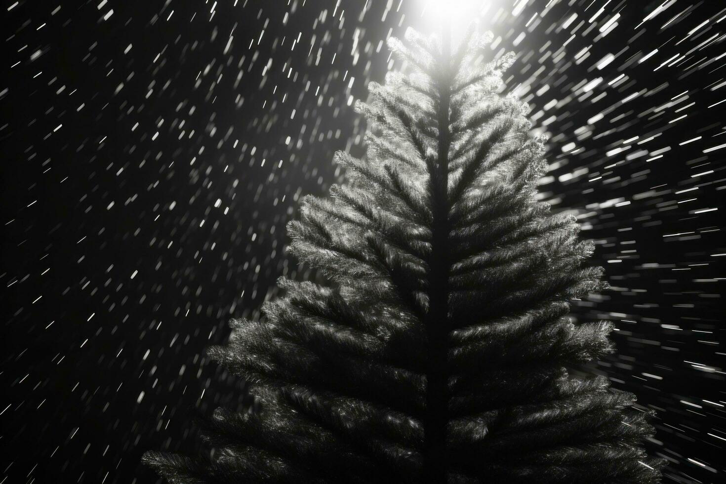 AI generated christmas tree with lights. photo