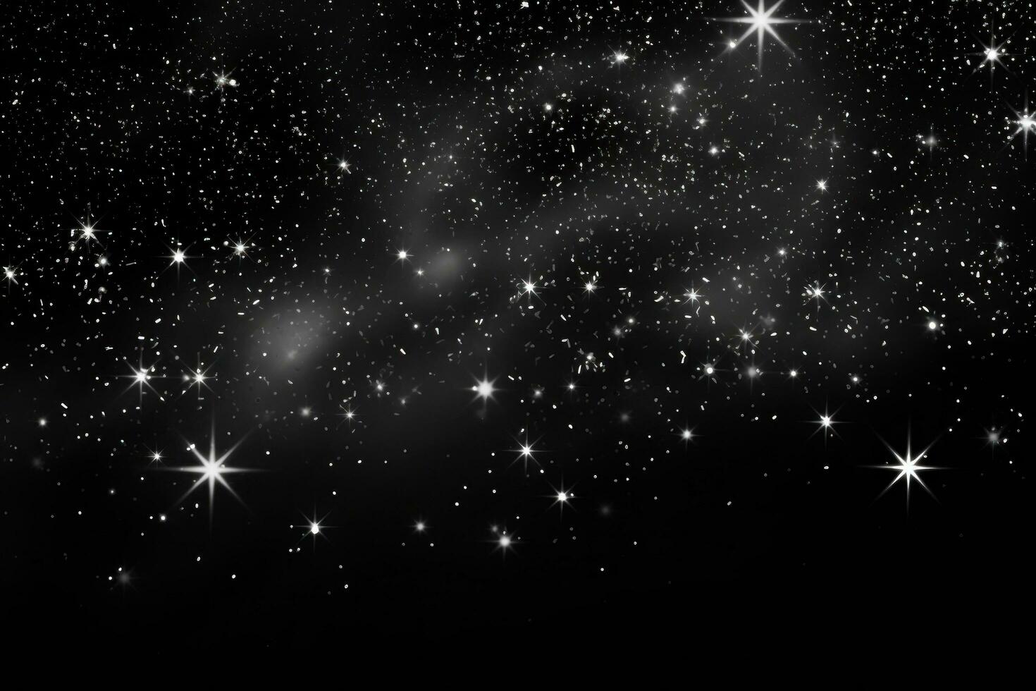 AI generated a black and white image showing some stars that look faintly photo