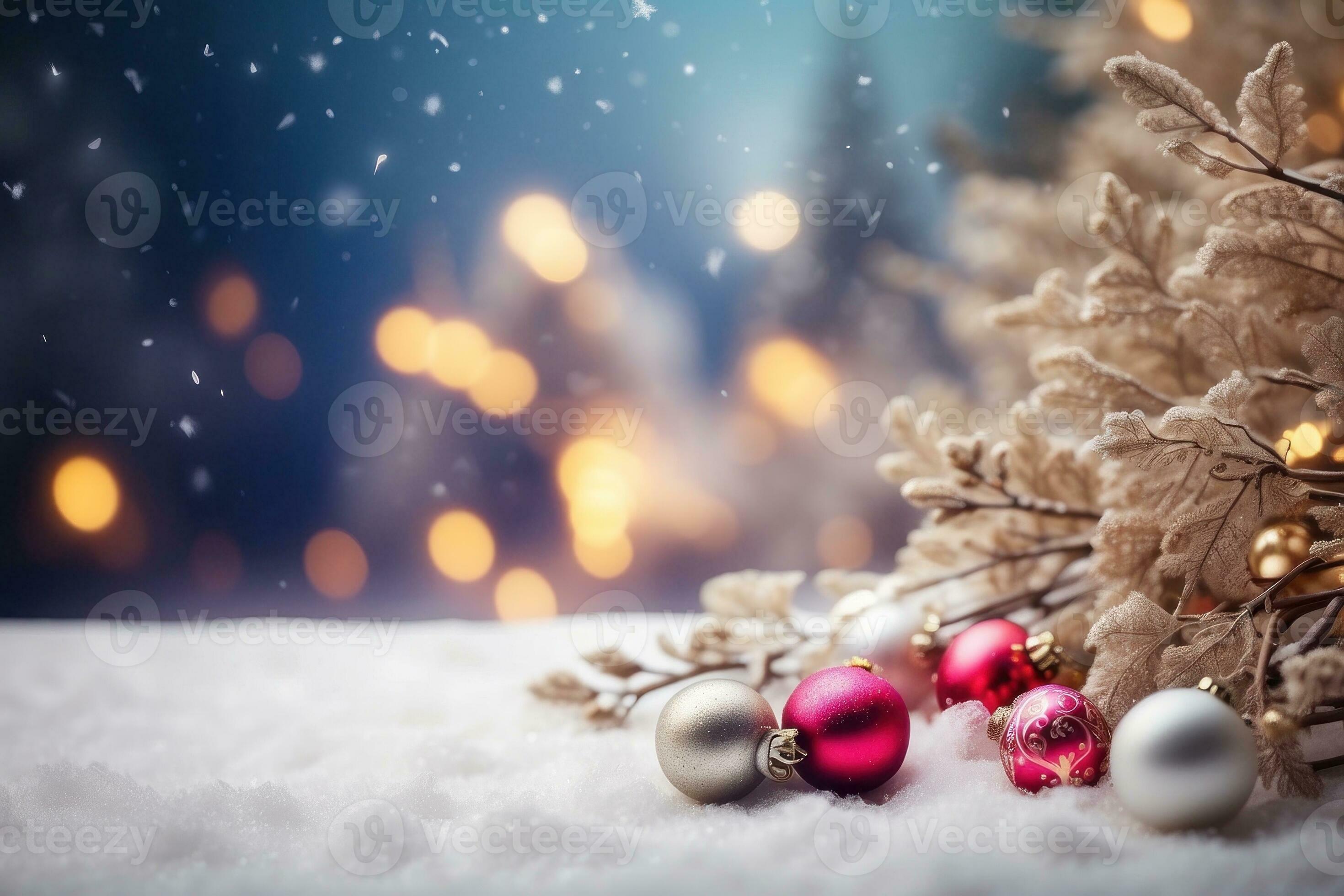 AI generated Festive Holiday Photo Transformation Snow Twigs and Enchanting Bokeh Generative by 