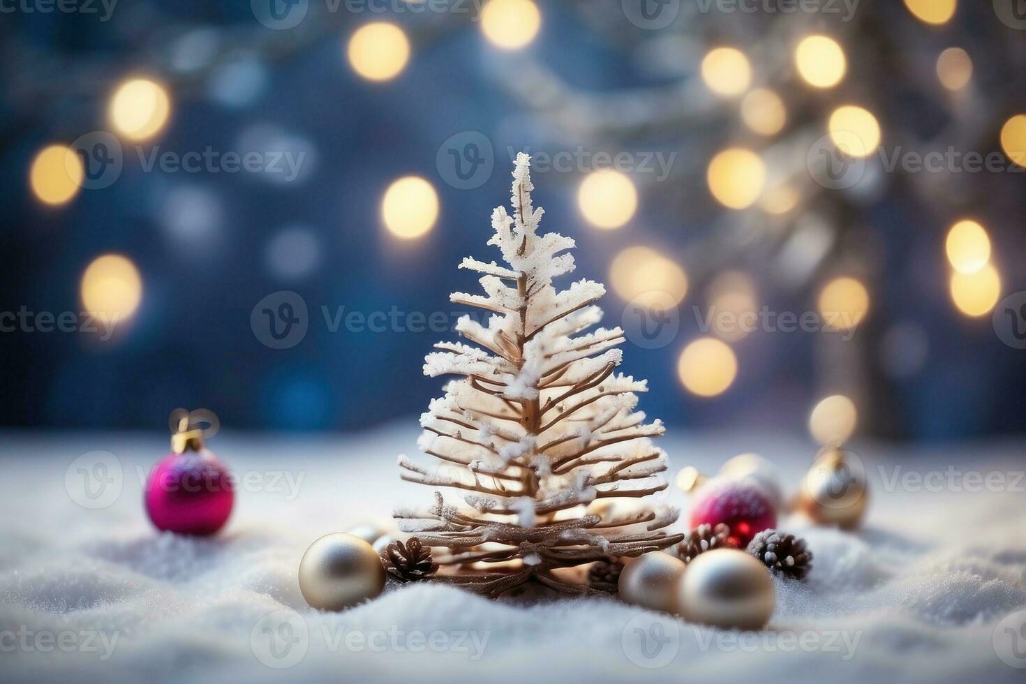 AI generated Festive Holiday Photo Transformation Snow Twigs and Enchanting Bokeh Generative by 