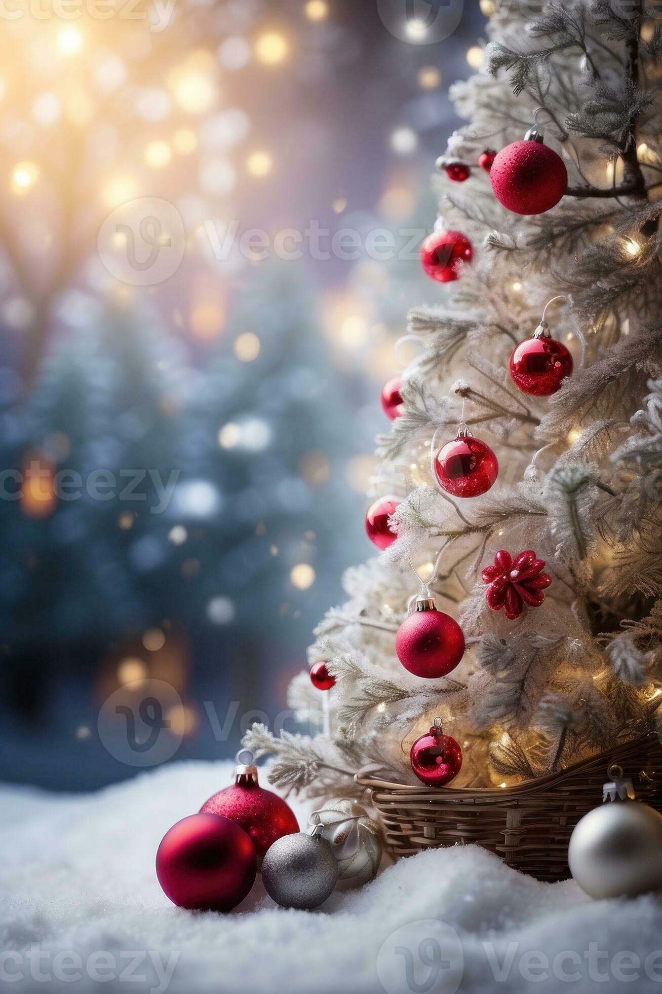 AI generated Festive Holiday Photo Transformation Snow Twigs and Enchanting Bokeh Generative by 