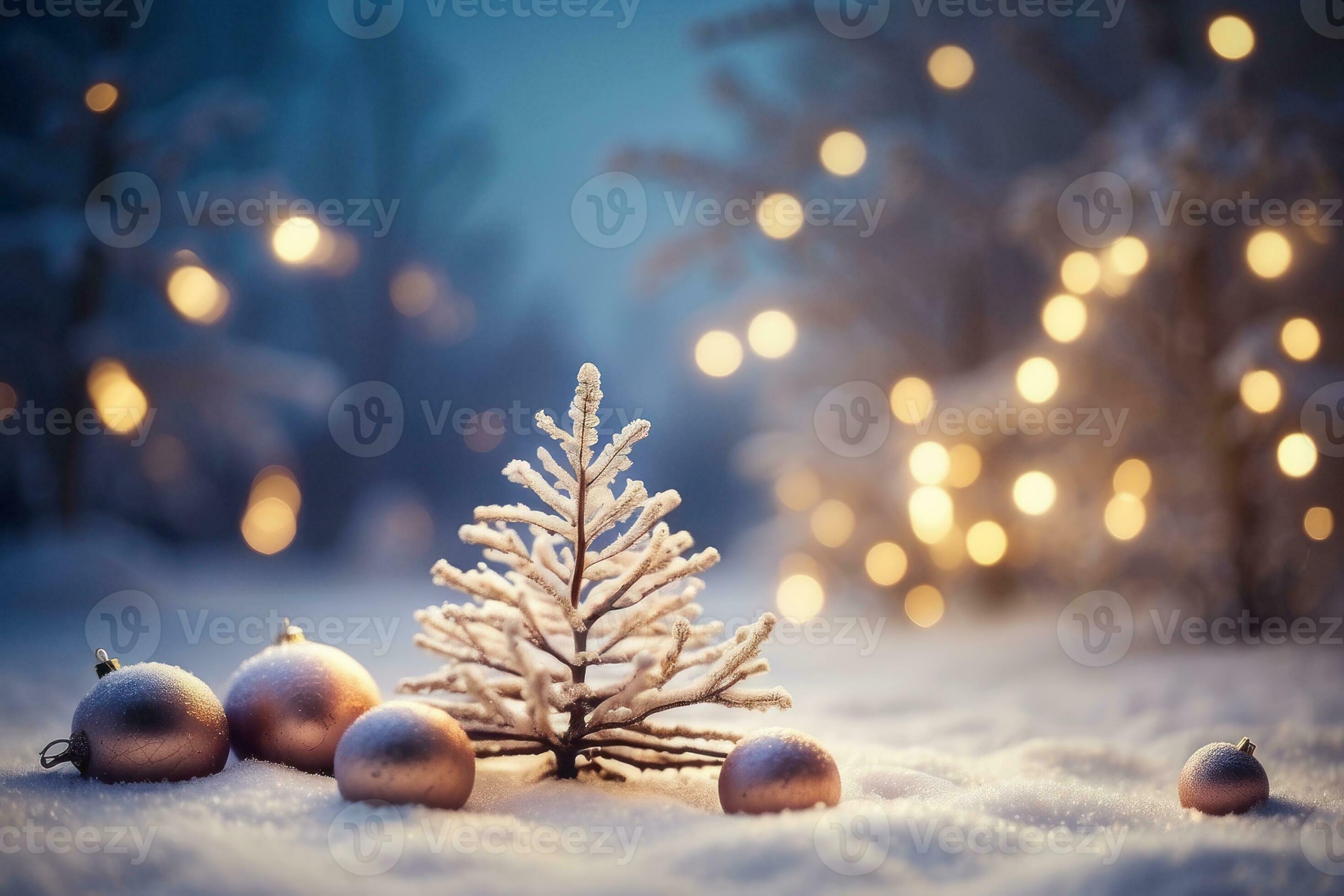 AI generated Festive Holiday Photo Transformation Snow Twigs and Enchanting Bokeh Generative by 
