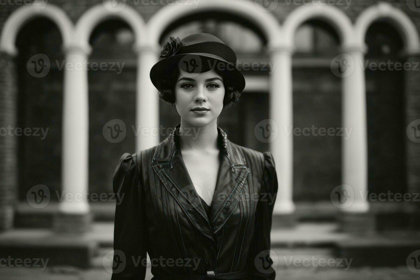 AI generated Vintage Glamour, Posing in 1920s Style Generative by AI photo