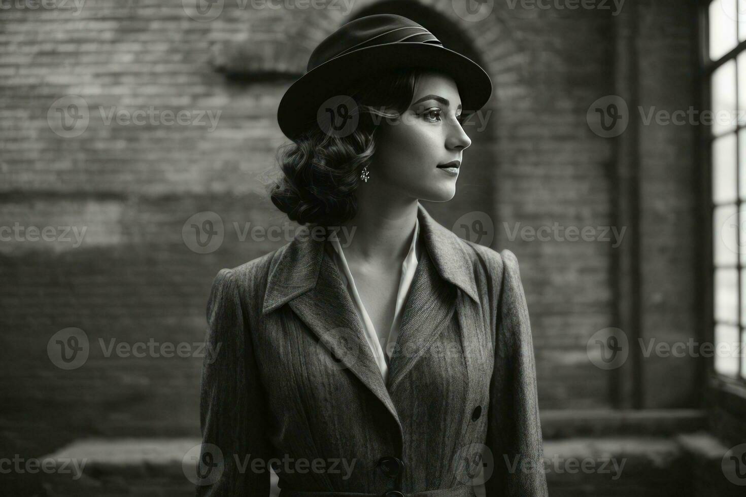 AI generated Vintage Glamour, Posing in 1920s Style Generative by AI photo