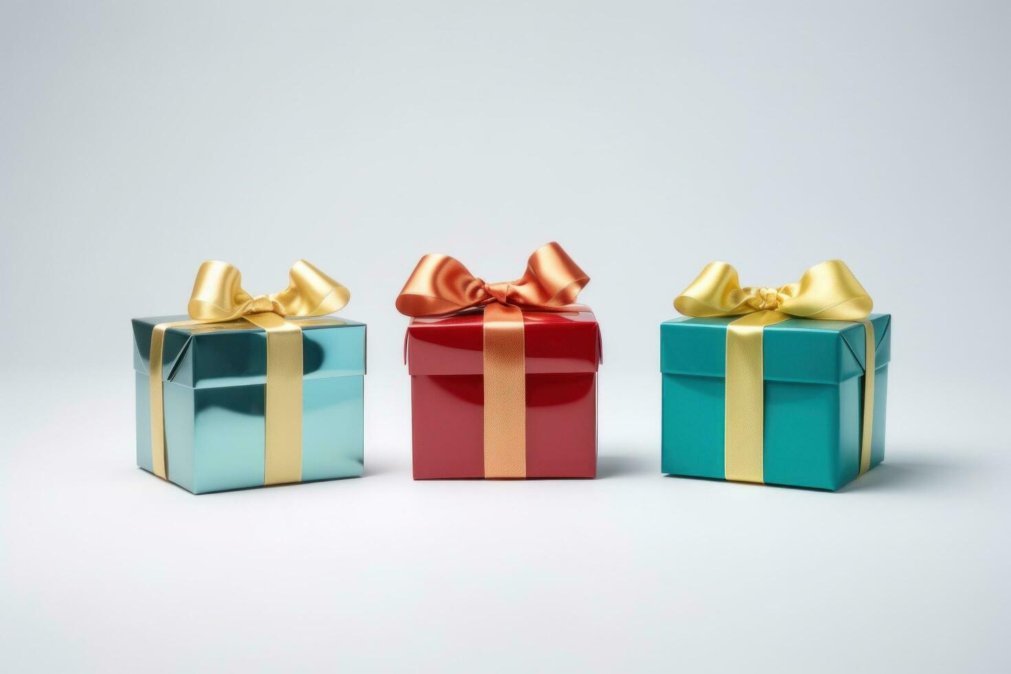 AI generated tiny gift boxes wrapped with fabric photo