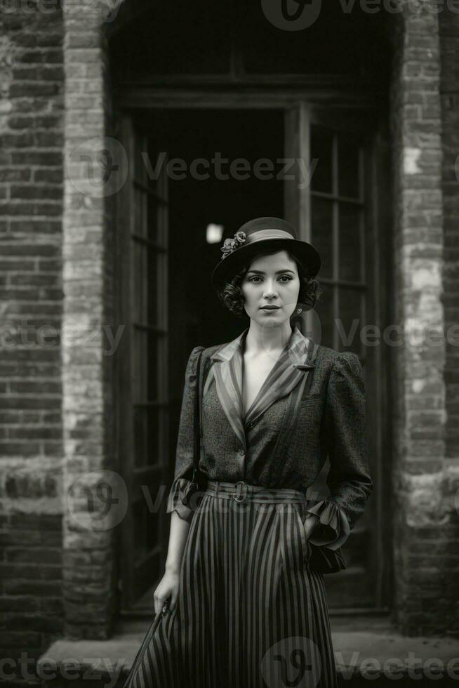 AI generated Vintage Glamour, Posing in 1920s Style Generative by AI photo