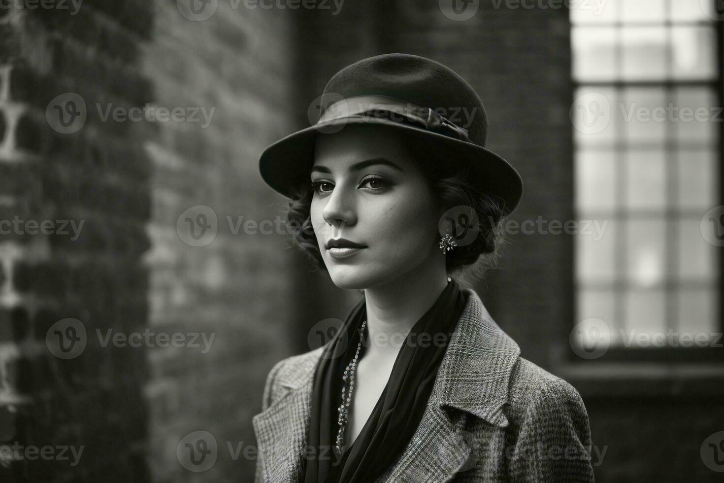 AI generated Vintage Glamour, Posing in 1920s Style Generative by AI photo