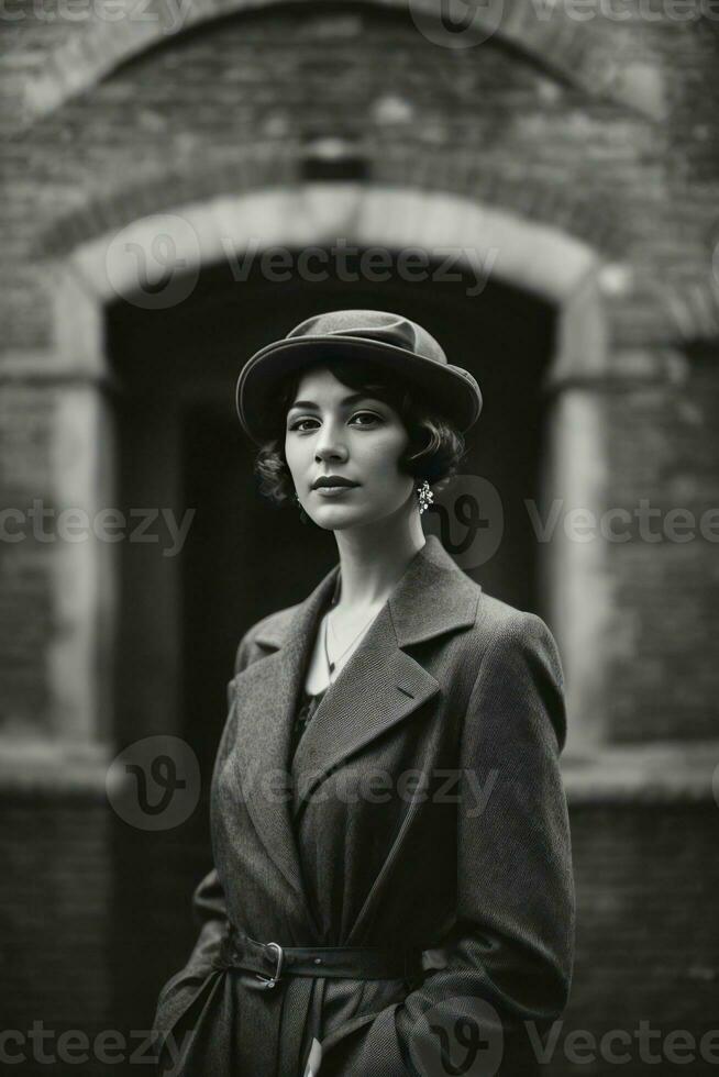 AI generated Vintage Glamour, Posing in 1920s Style Generative by AI photo