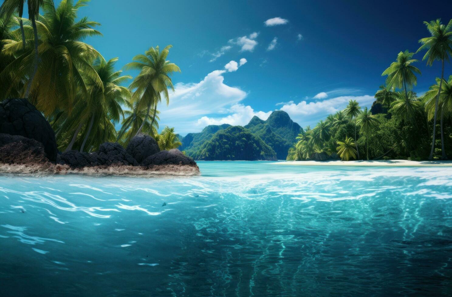 ai generado tropical islas fondos de pantalla y fondos de pantalla foto