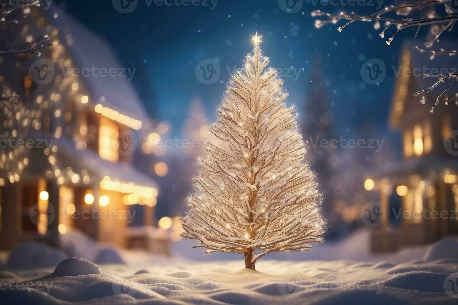 AI generated Festive Holiday Photo Transformation Snow Twigs and Enchanting Bokeh Generative by AI