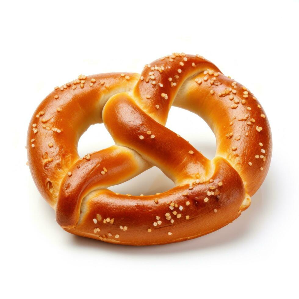 AI generated pretzel isolated on white photo