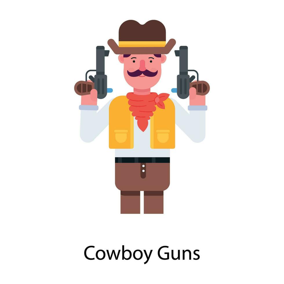 Trendy Cowboy Guns vector