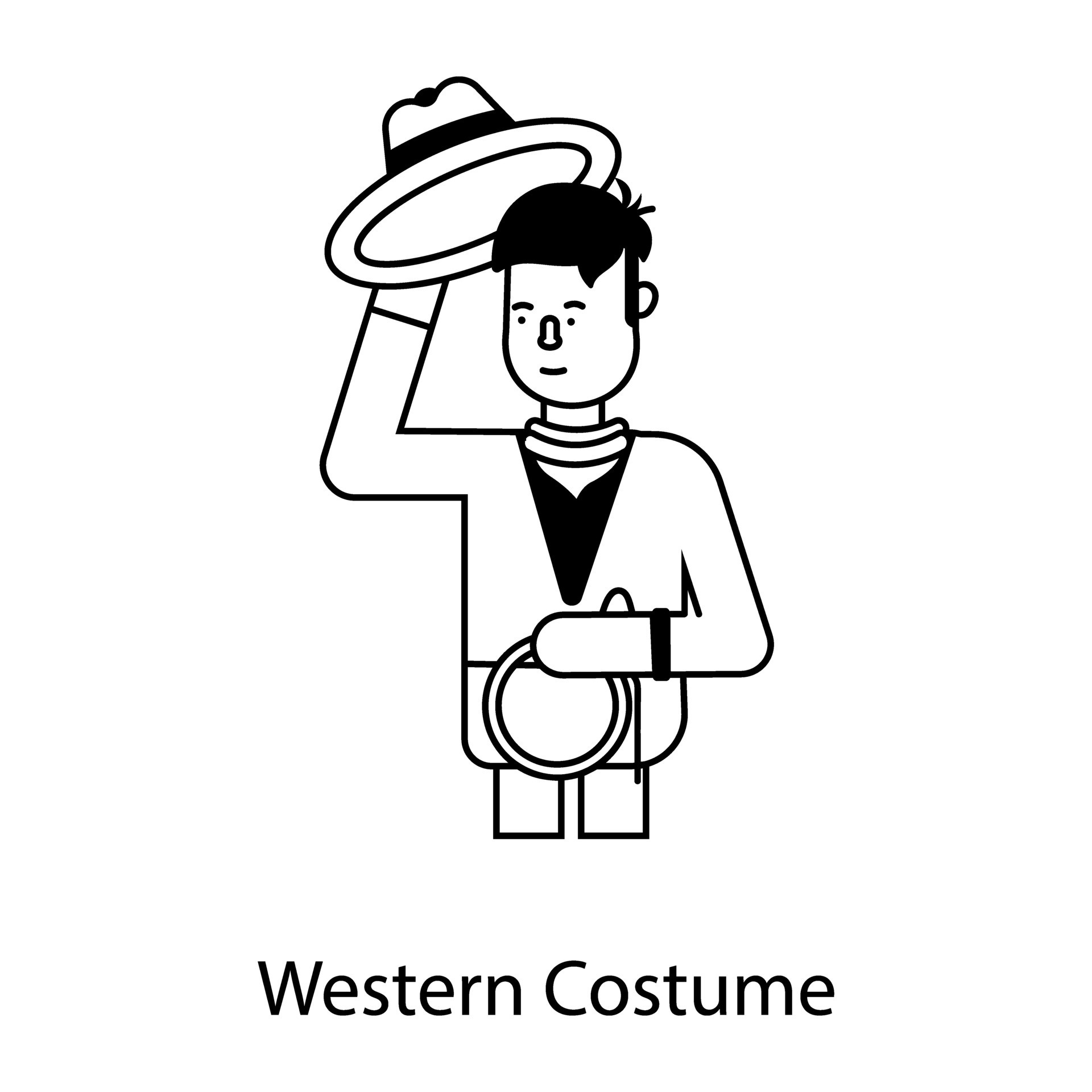 Trendy Western Costume 35799809 Vector Art at Vecteezy