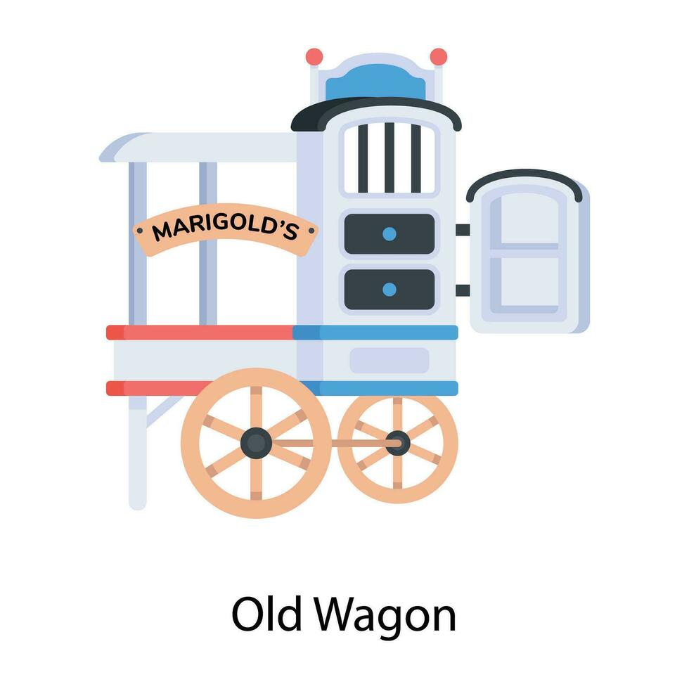 Trendy Old Wagon vector