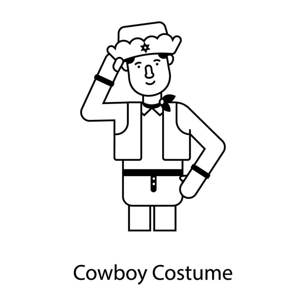 Trendy Cowboy Costume vector