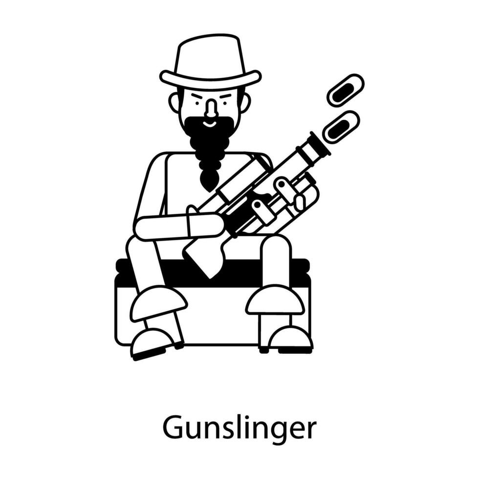 Trendy Gunslinger Concepts vector