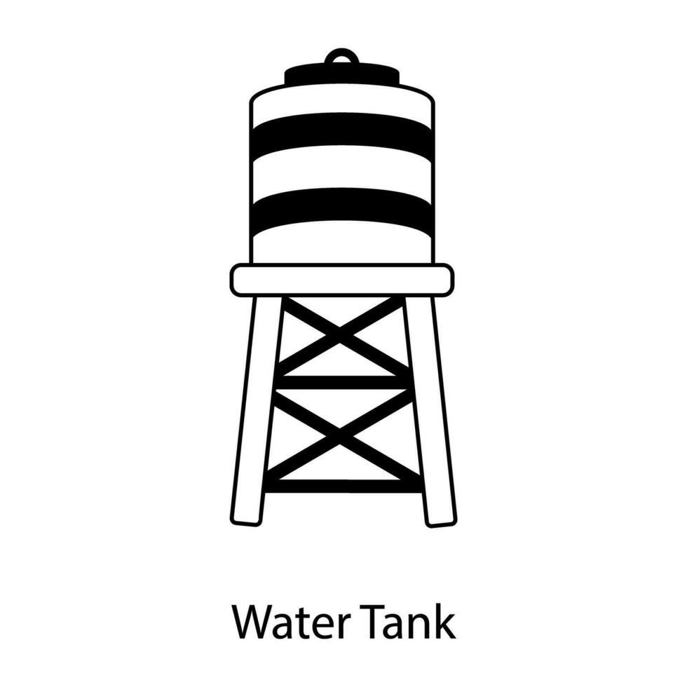 Trendy Water Tank vector