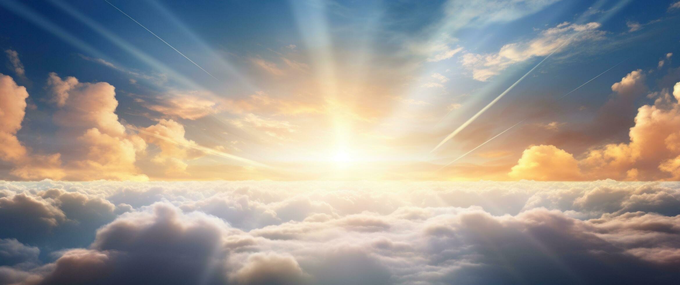 AI generated some sky above clouds and sun shining photo