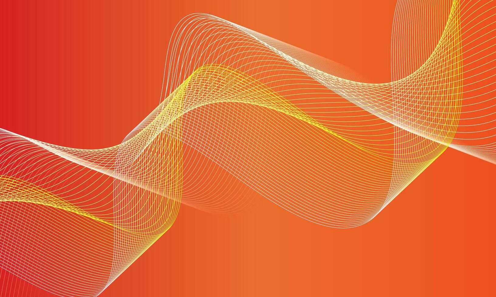 modern simple abstract seamlees cream yellow color wavy air line pattern art work on red orange color background vector