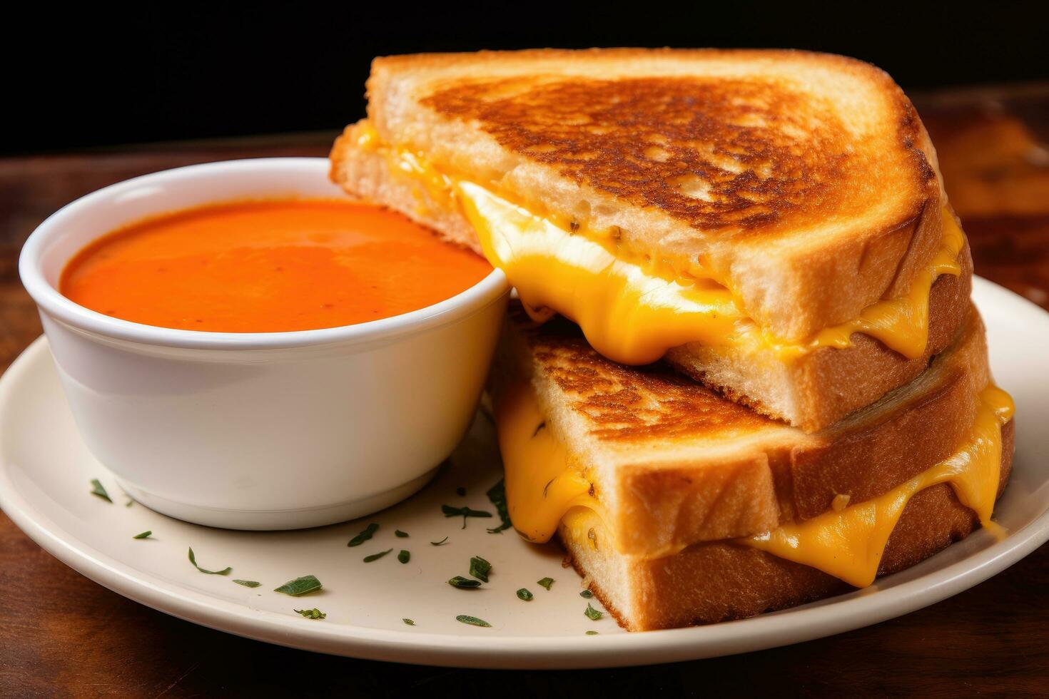 AI generated A delicious photo of a cheesy grilled cheese sandwich