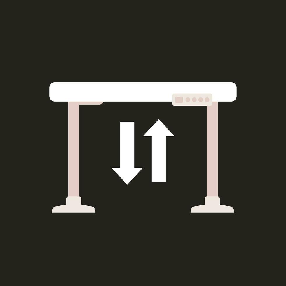 stand up desk icon on dark, flat vector