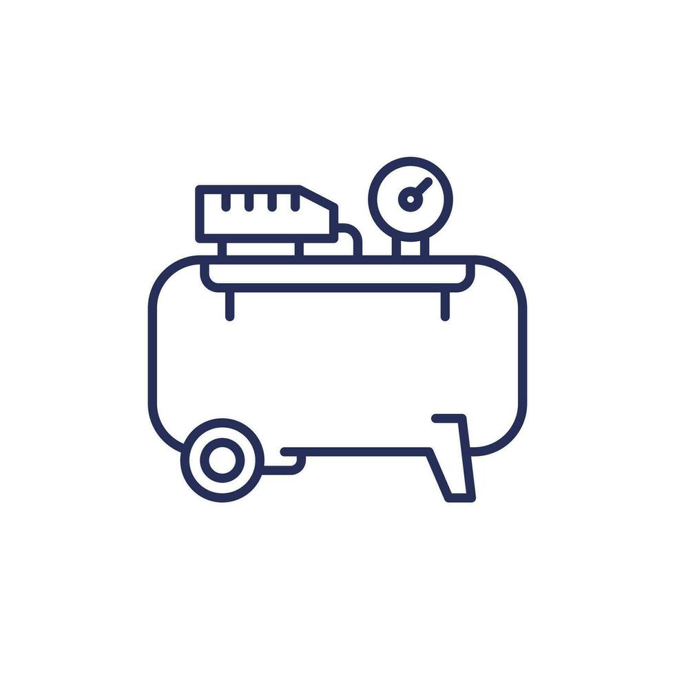 air compressor line icon on white vector