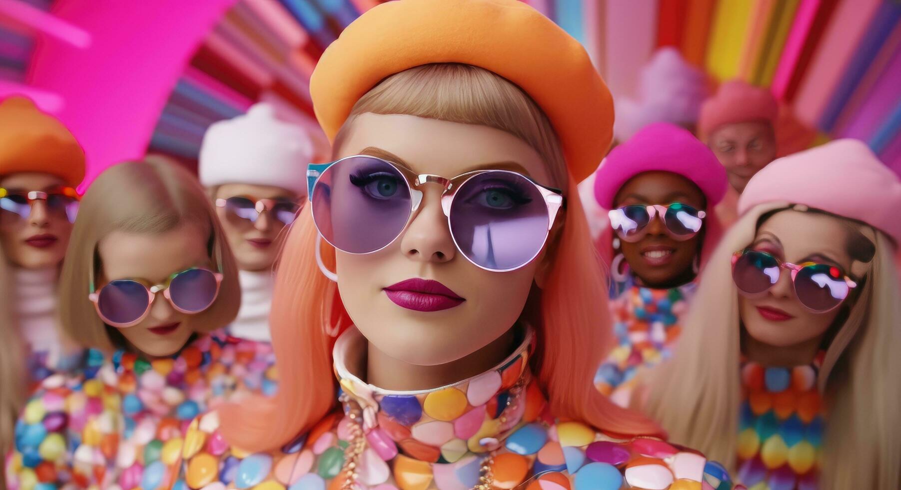 AI generated a girl wearing sunglasses at a concert photo