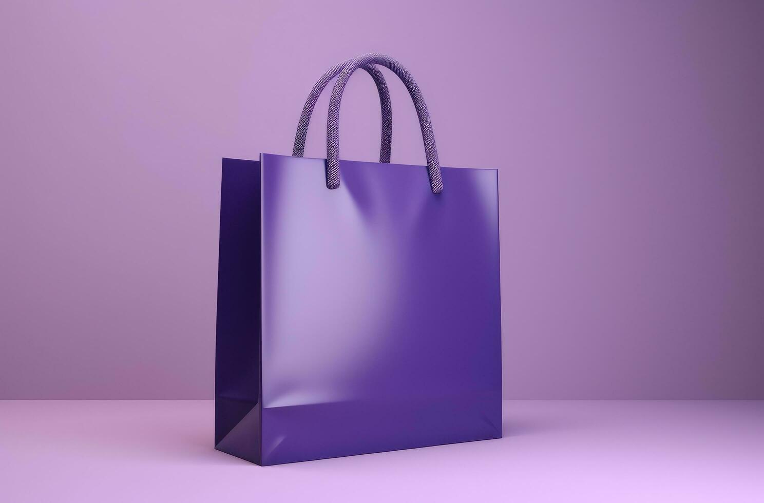 AI generated a purple shopping bag against a purple background photo