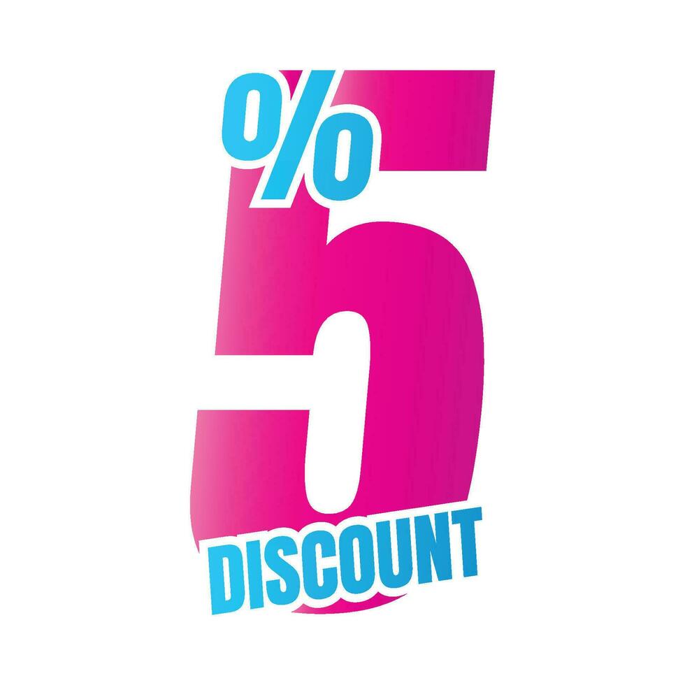 5 percent discount deal icon, 5 percent special offer discount vector, 5 percent sale price reduction offer, Friday shopping sale discount percentage design vector