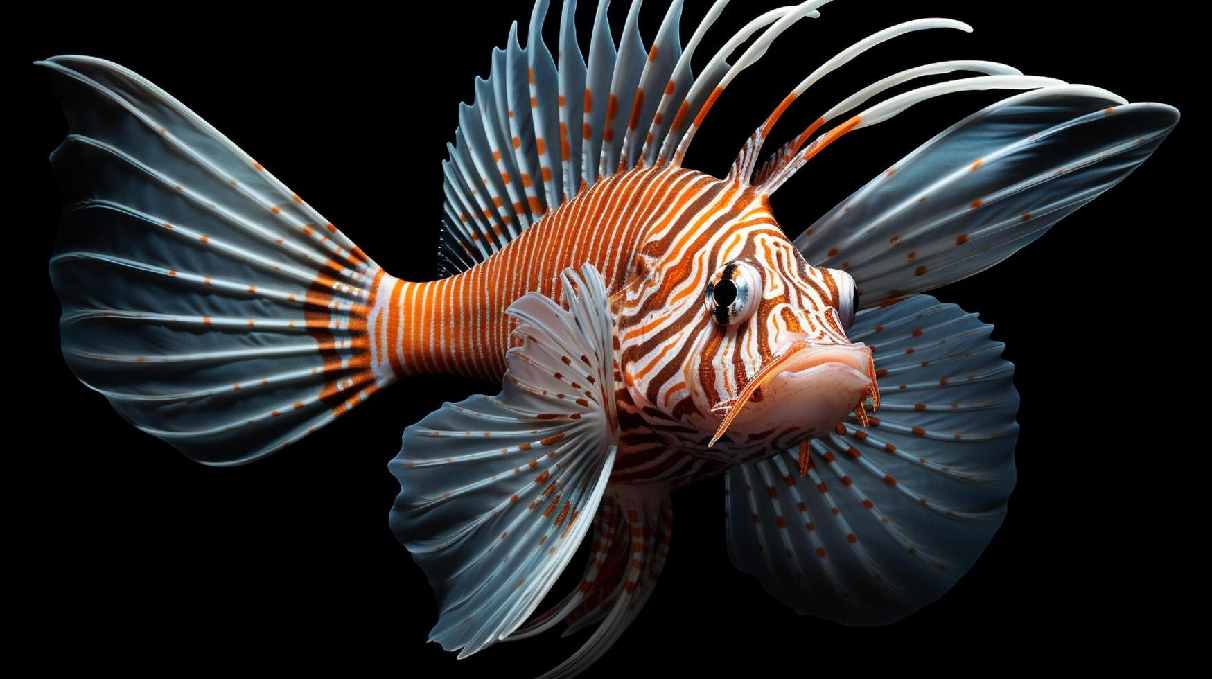 AI generated Lionfish underwater wallpaper background photo