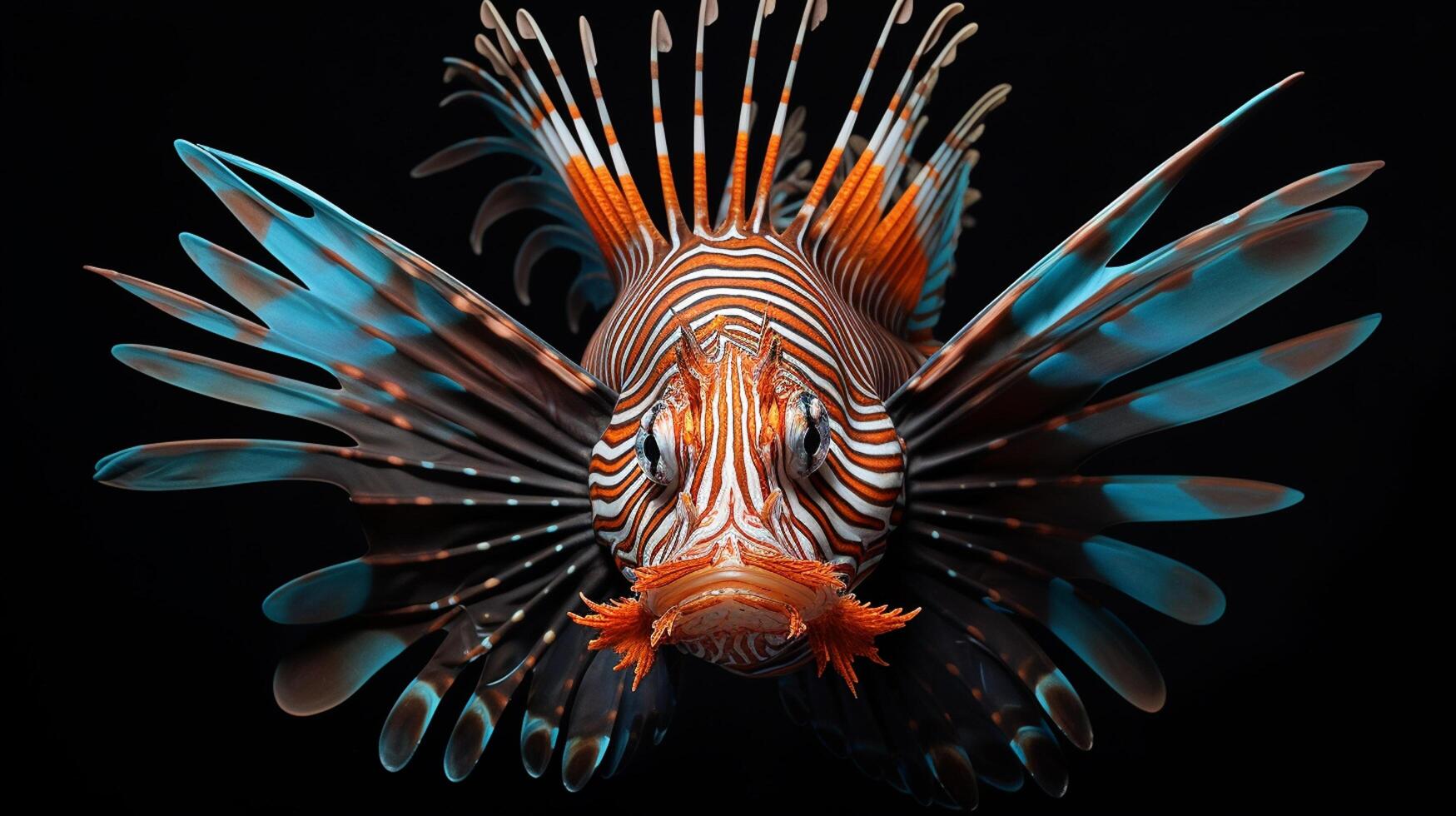 AI generated Lionfish underwater wallpaper background photo