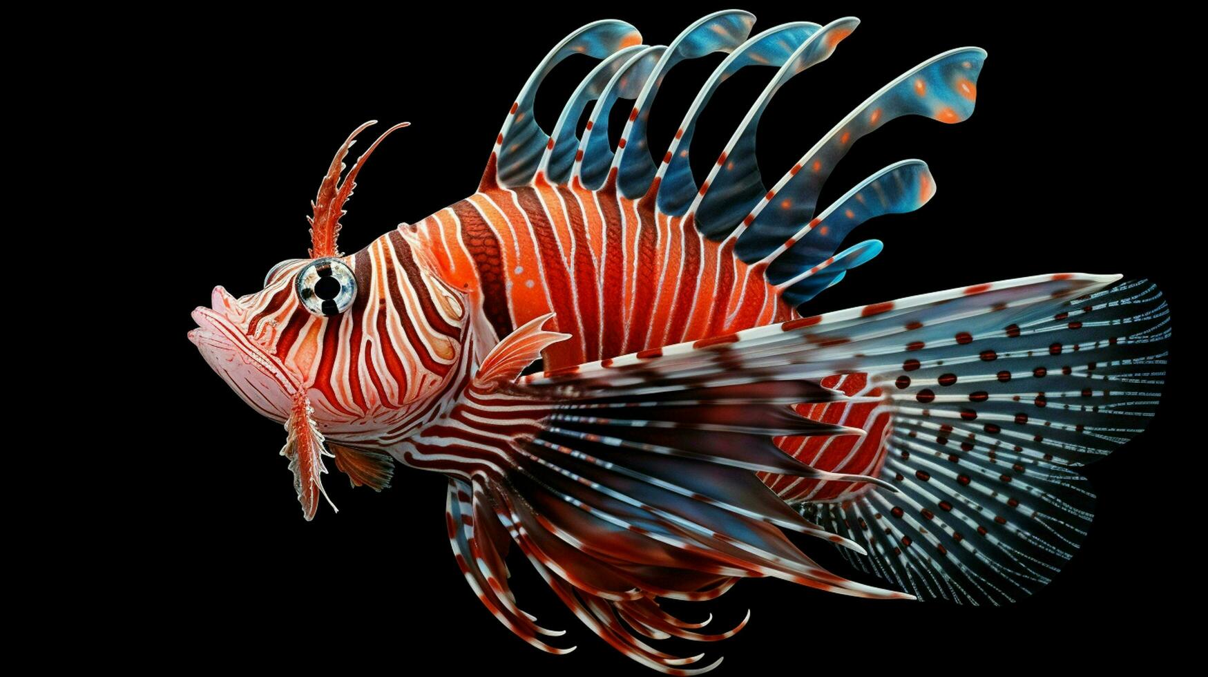 AI generated Lionfish underwater wallpaper background photo