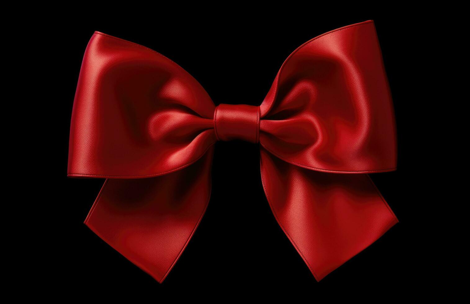 AI generated a red bow with a red ribbon tied around, photo